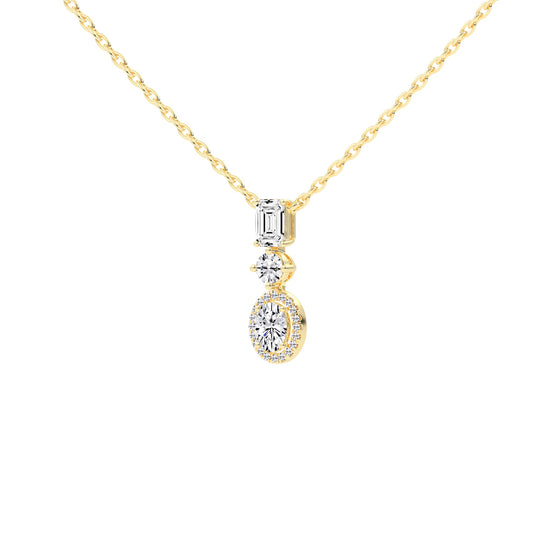 Mirabelle Three Tiered Fancy Lab Ddiamond Pendant