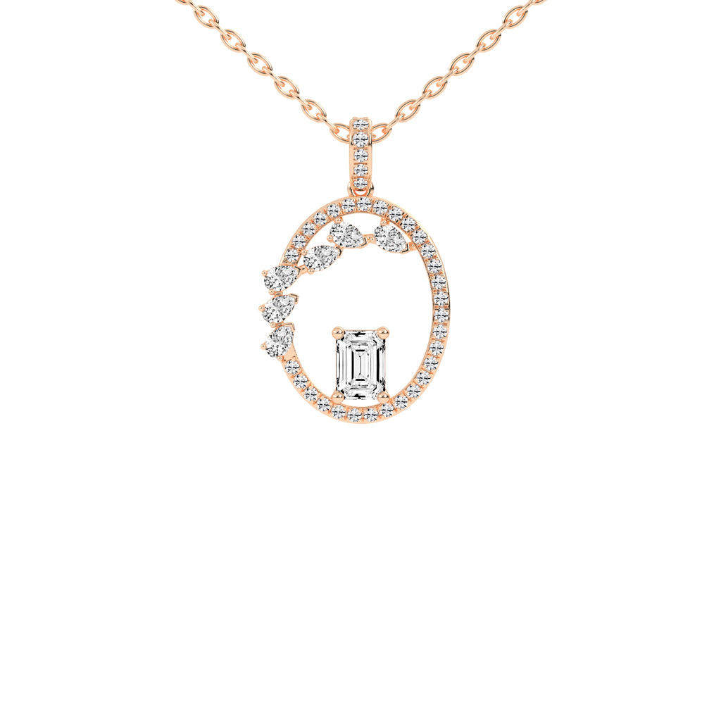 Tessa Geometric emerald cut fancy lab diamond Pendant