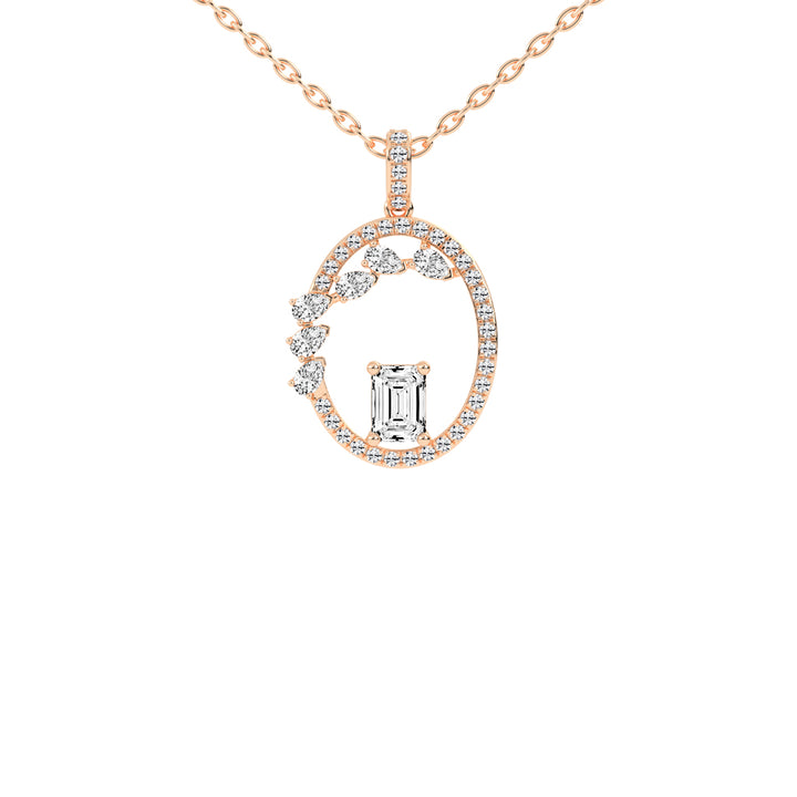 Tessa Geometric emerald cut fancy lab diamond Pendant