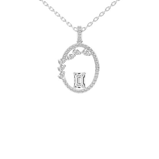 Tessa Geometric emerald cut fancy lab diamond Pendant