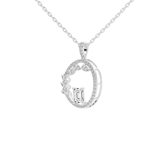 Tessa Geometric emerald cut fancy lab diamond Pendant