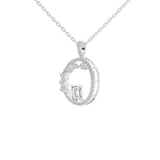 Tessa Geometric emerald cut fancy lab diamond Pendant