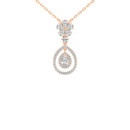 Prisma pear cut Double halo lab diamond Pendant
