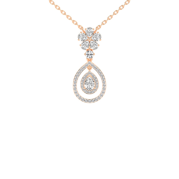 Prisma pear cut Double halo lab diamond Pendant