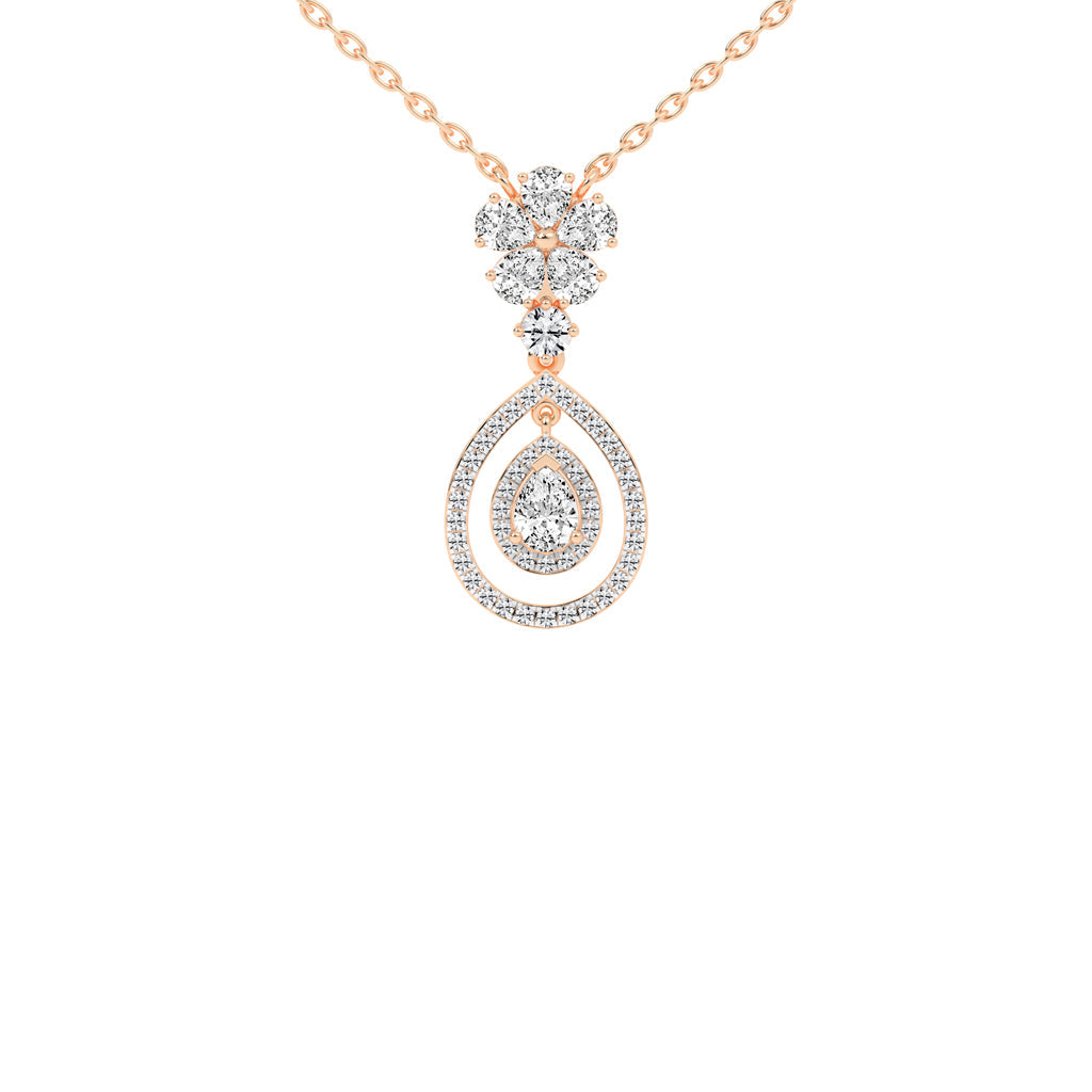 Prisma pear cut Double halo lab diamond Pendant
