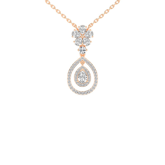Prisma pear cut Double halo lab diamond Pendant