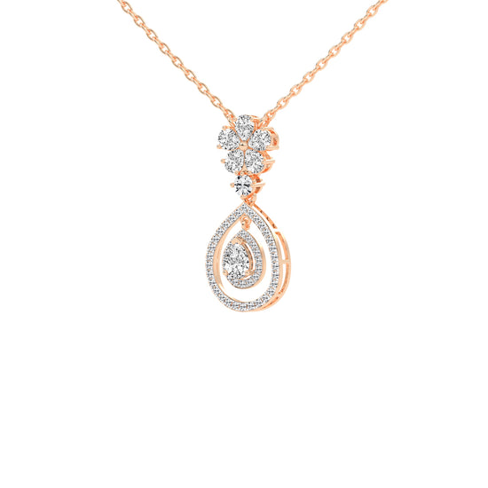 Prisma pear cut Double halo lab diamond Pendant