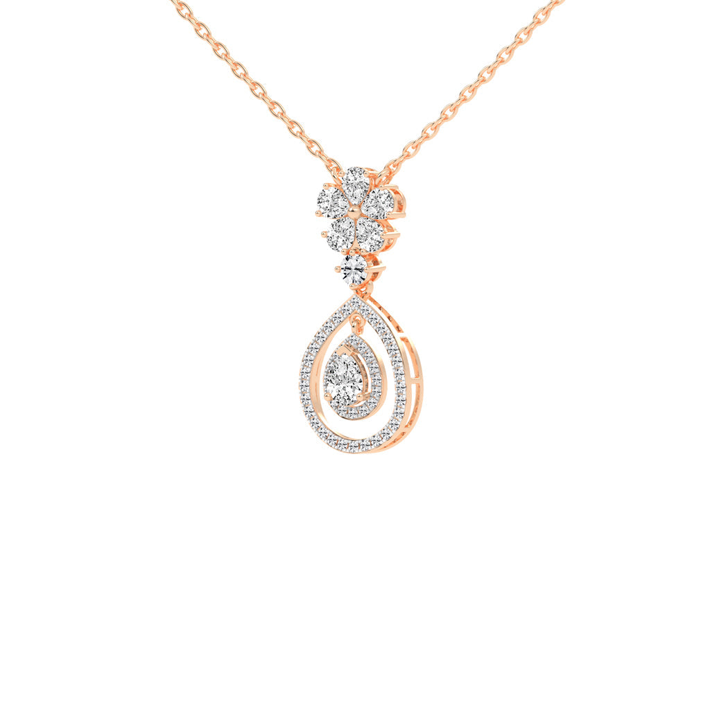 Prisma pear cut Double halo lab diamond Pendant