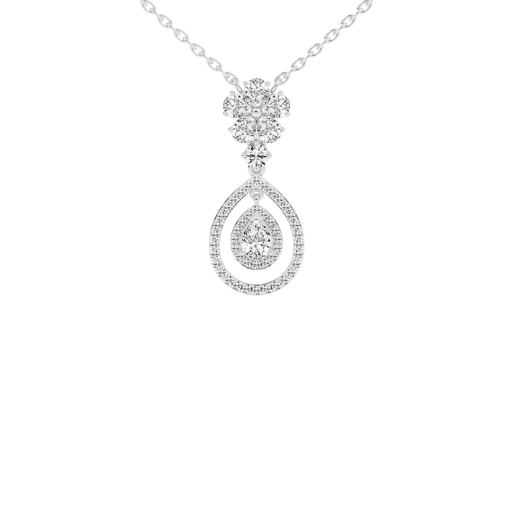 Prisma pear cut Double halo lab diamond Pendant