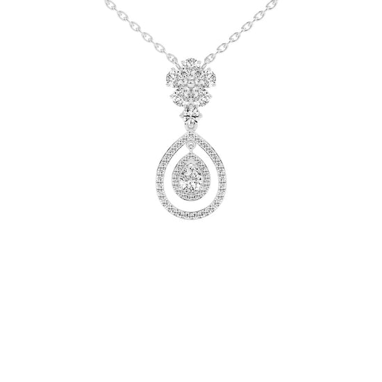 Prisma pear cut Double halo lab diamond Pendant