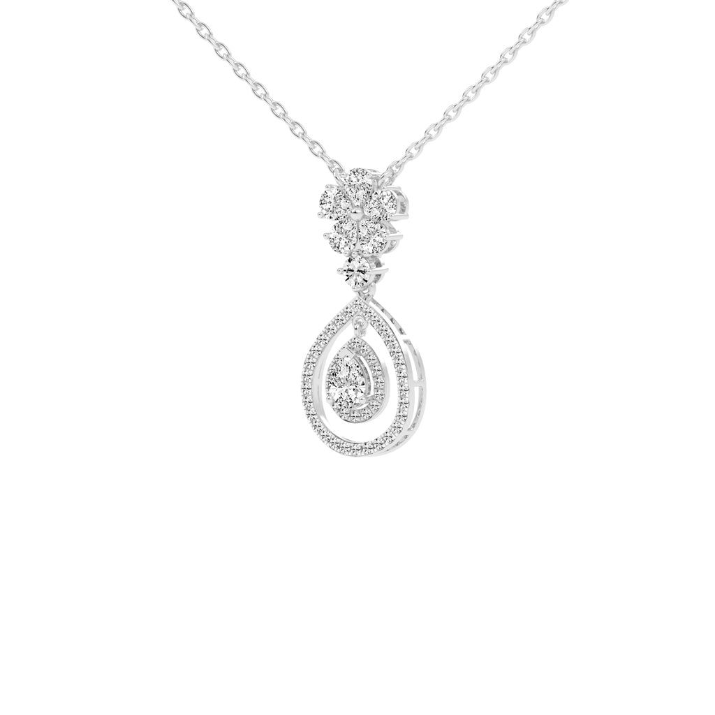 Prisma pear cut Double halo lab diamond Pendant