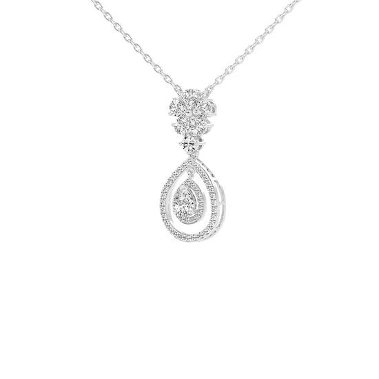 Prisma pear cut Double halo lab diamond Pendant