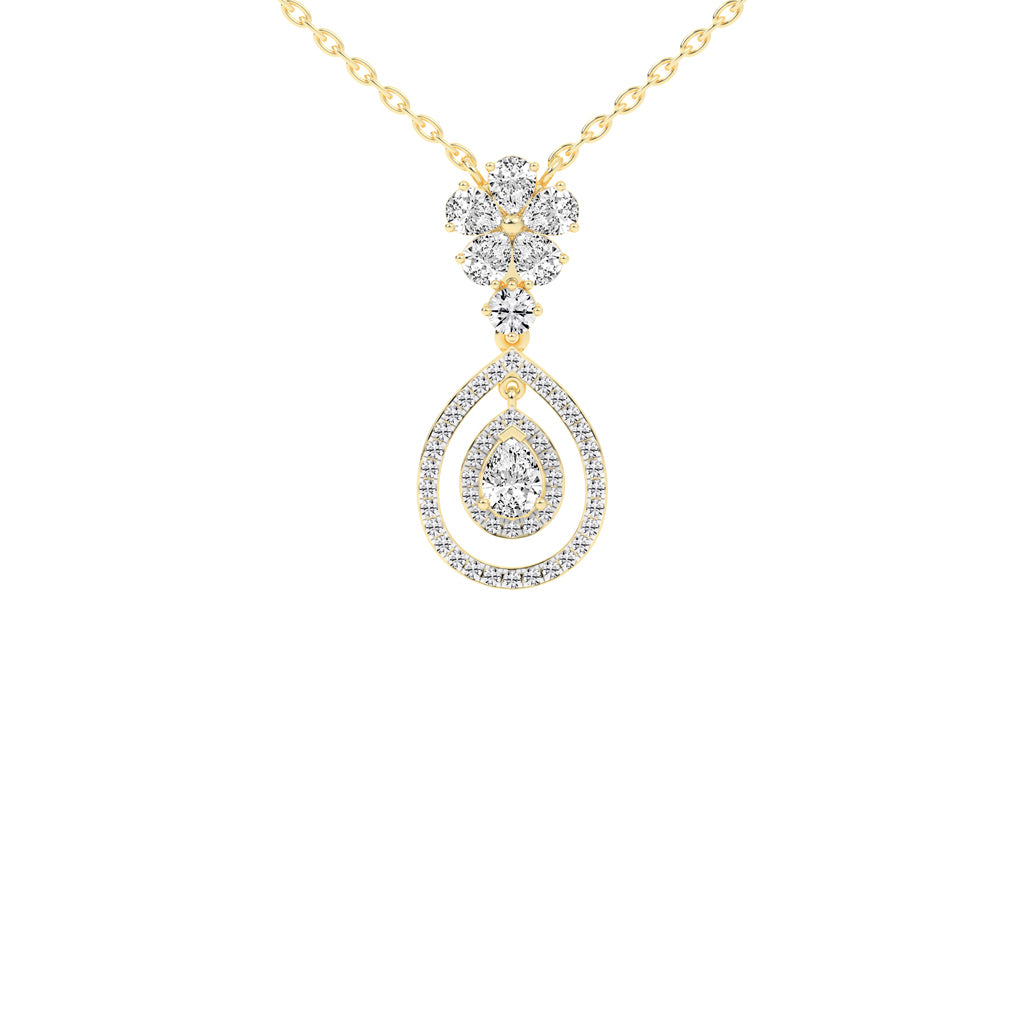 Prisma pear cut Double halo lab diamond Pendant