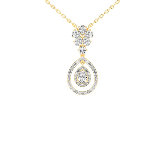 Prisma pear cut Double halo lab diamond Pendant