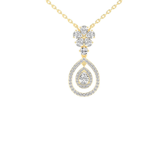 Prisma pear cut Double halo lab diamond Pendant