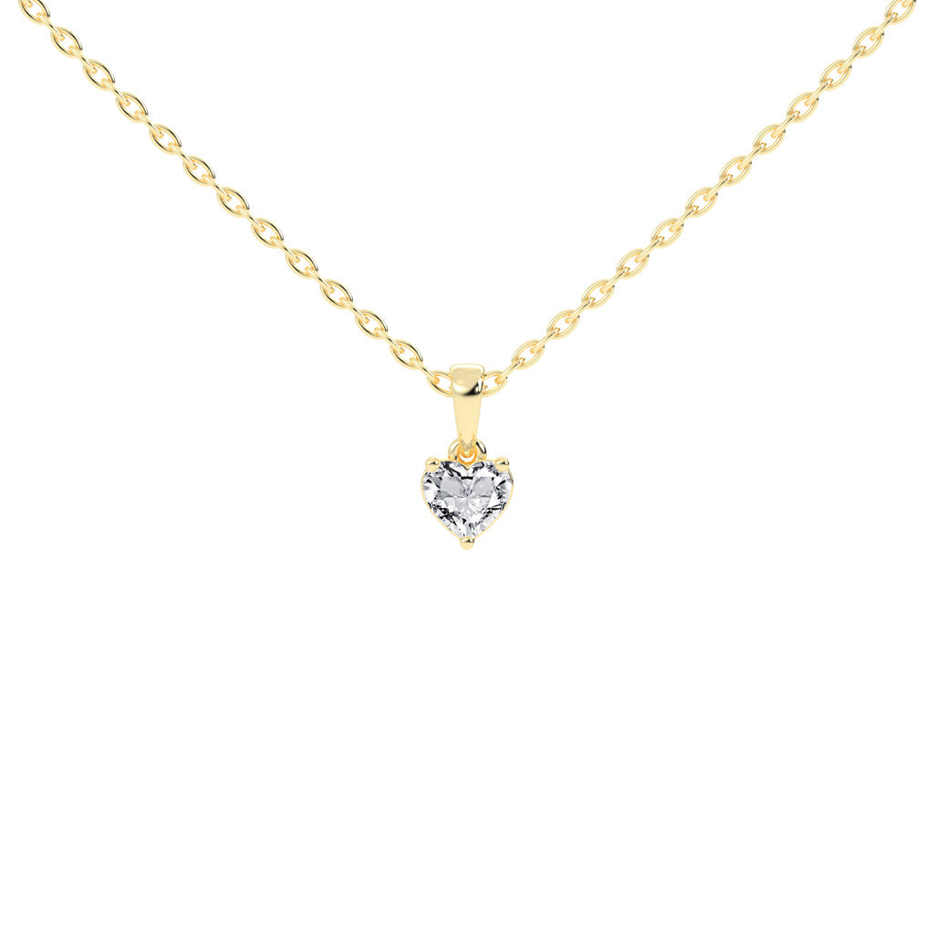 Serenity heart cut solitaire lab diamond Pendant