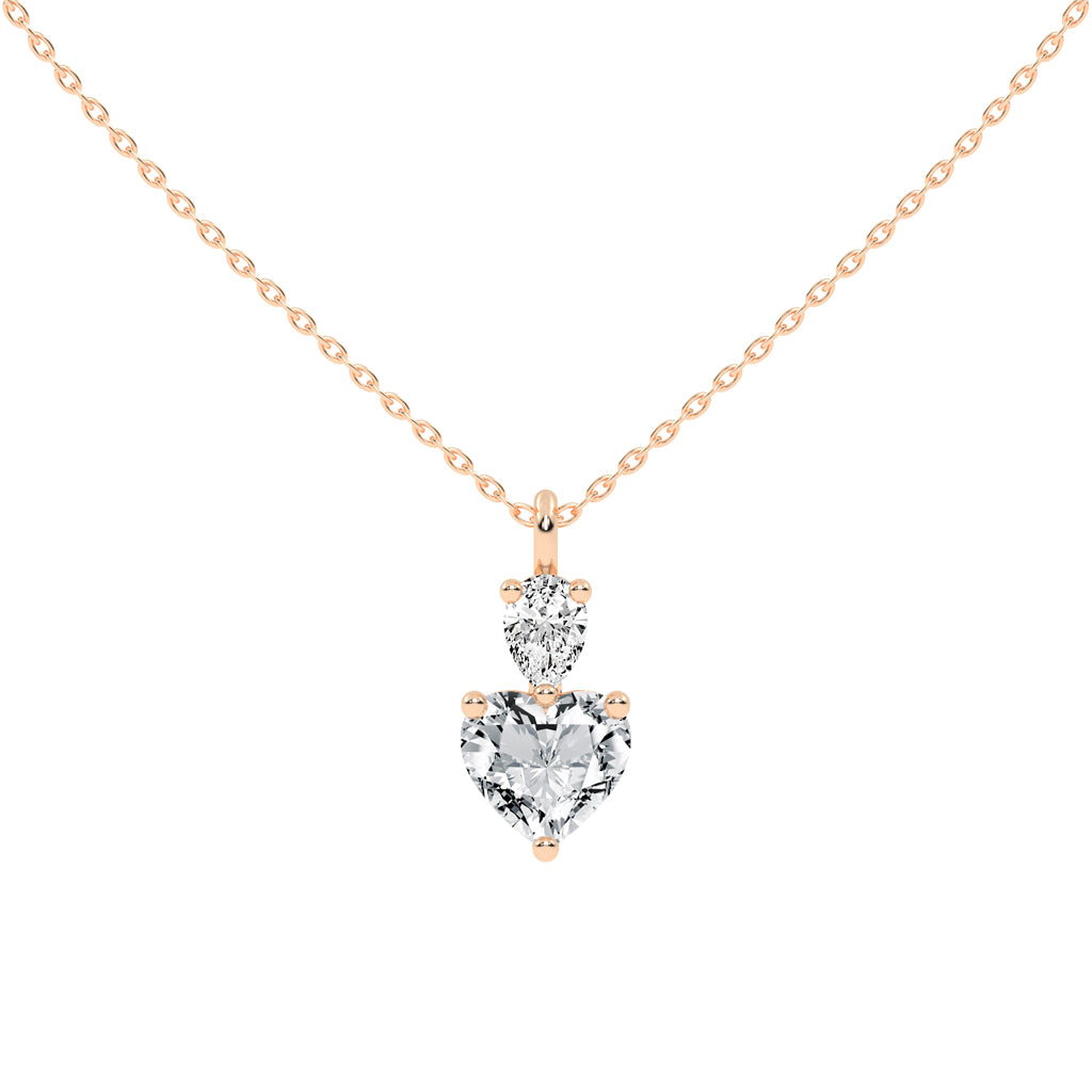 Nobility three prong Multishape solitaire lab diamond Pendant
