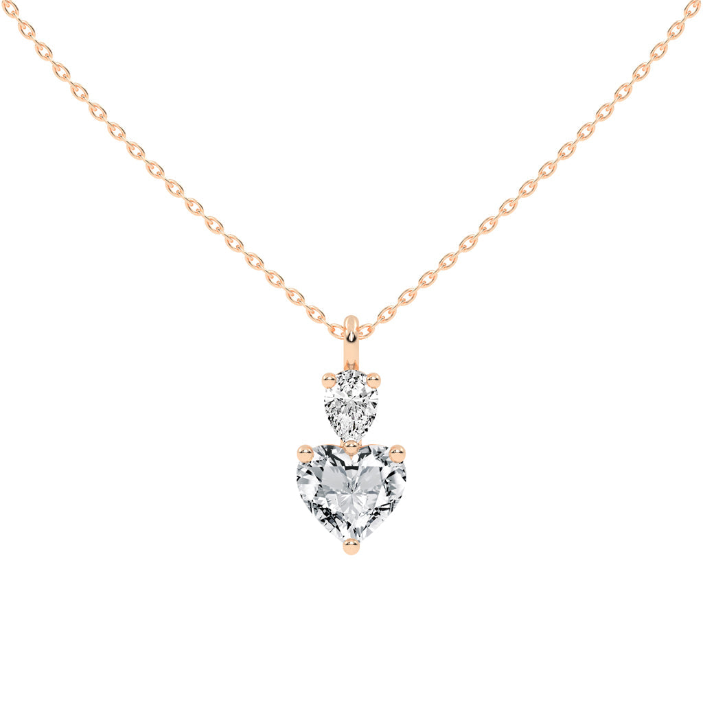 Nobility three prong Multishape solitaire lab diamond Pendant