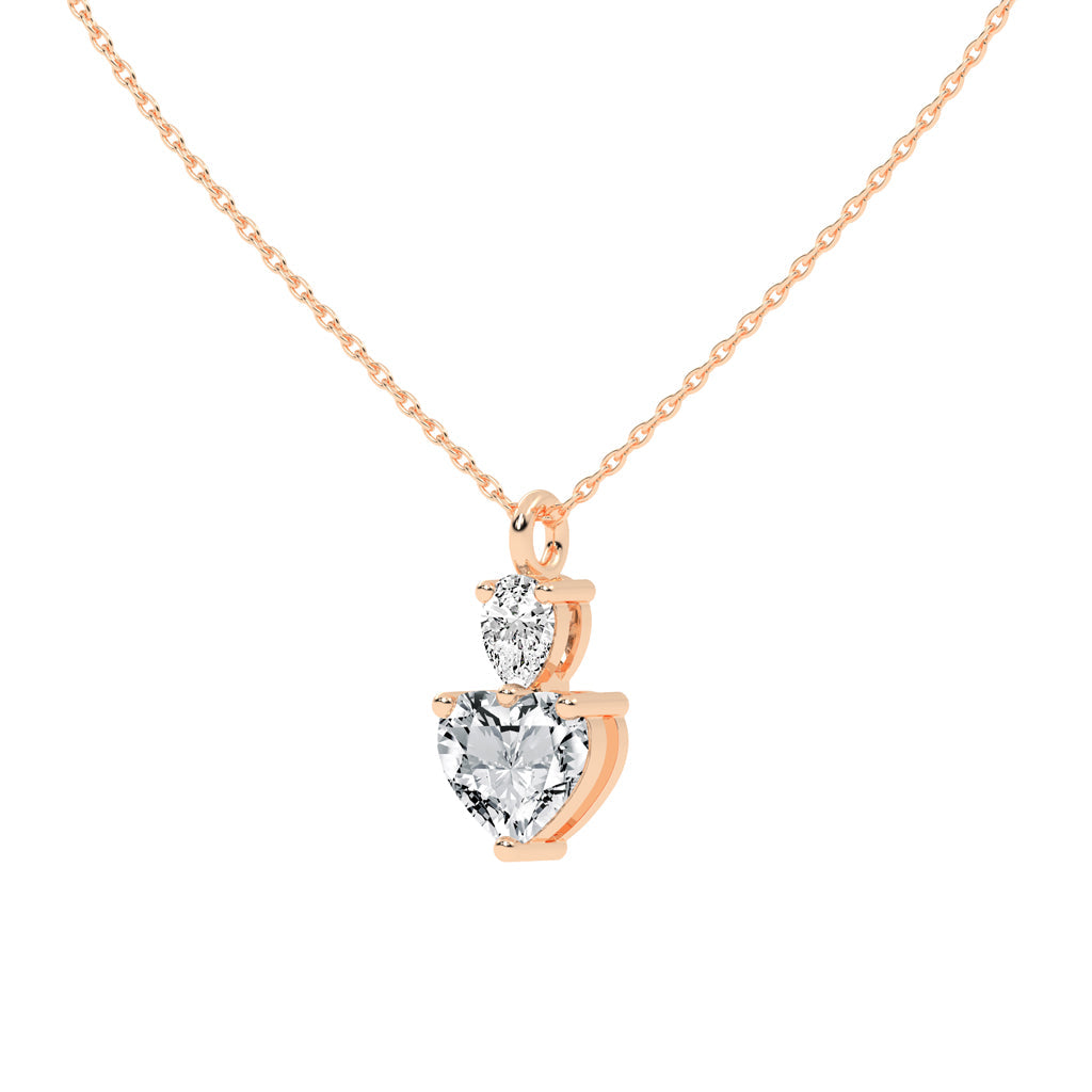 Nobility three prong Multishape solitaire lab diamond Pendant