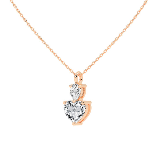 Nobility three prong Multishape solitaire lab diamond Pendant