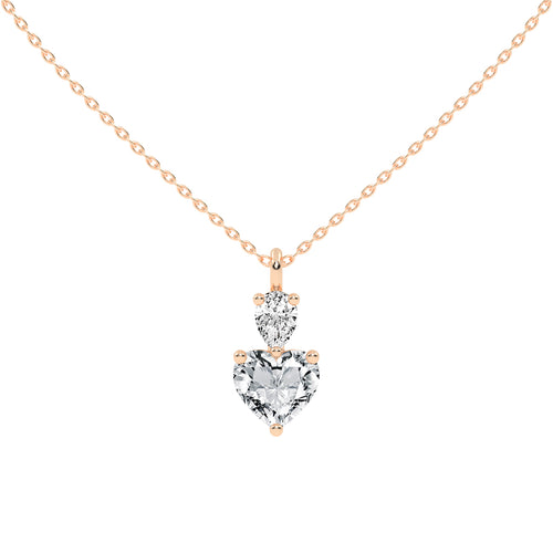 Nobility three prong Multishape solitaire lab diamond Pendant