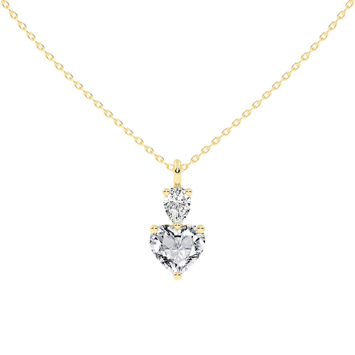 Nobility three prong Multishape solitaire lab diamond Pendant