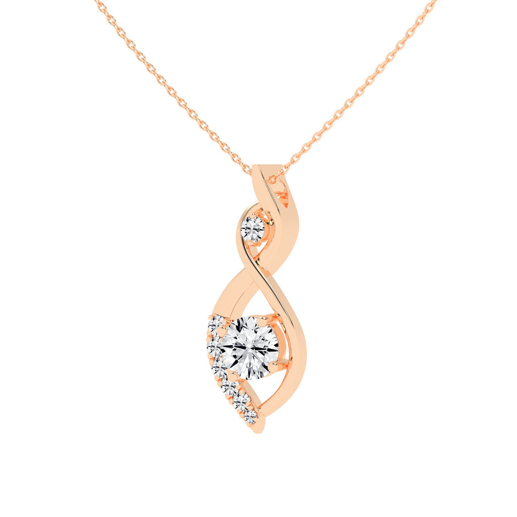 Quiesa Infinity round cut Delicate lab diamond Pendant