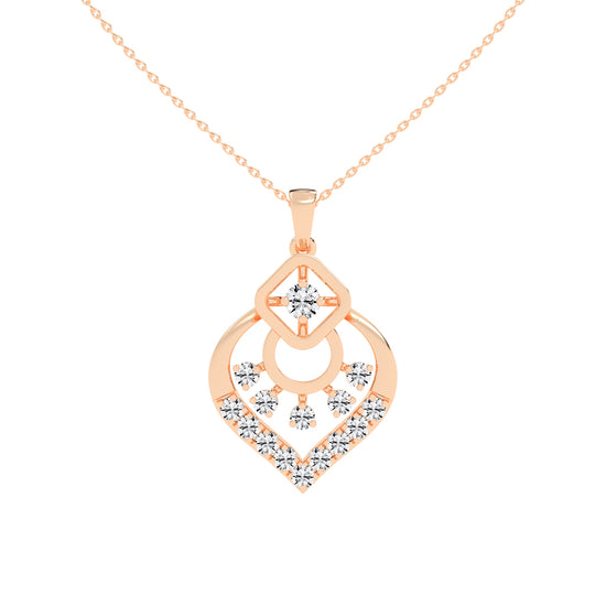 Tessara Geometric round cut casual lab diamond Pendant