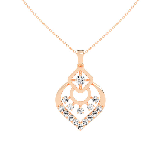 Tessara Geometric round cut casual lab diamond Pendant