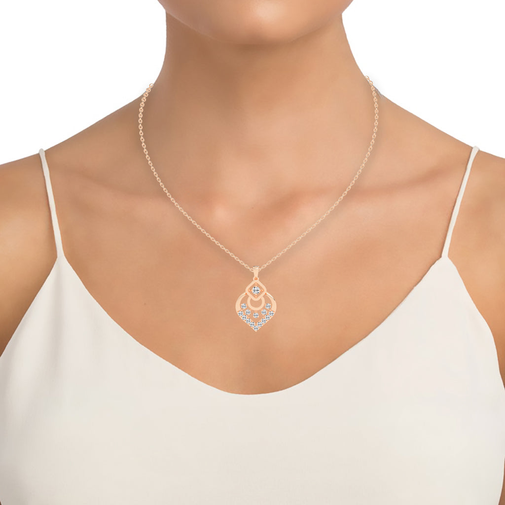 Tessara Geometric round cut casual lab diamond Pendant