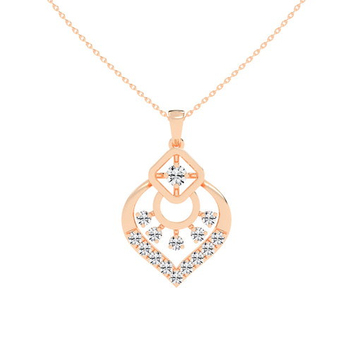 Tessara Geometric round cut casual lab diamond Pendant
