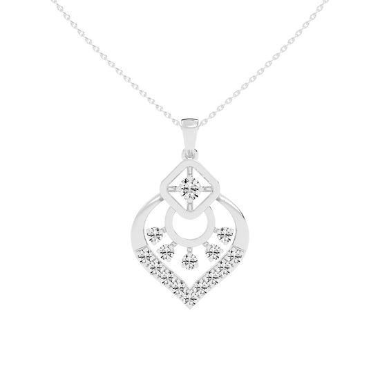 Tessara Geometric round cut casual lab diamond Pendant