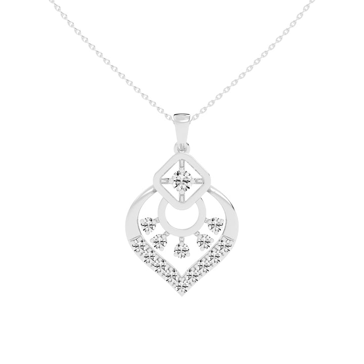 Tessara Geometric round cut casual lab diamond Pendant