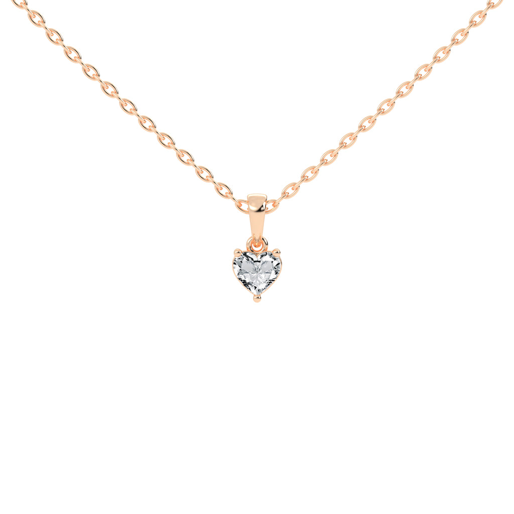 Shimmer heart cut solitaire lab diamond Pendant