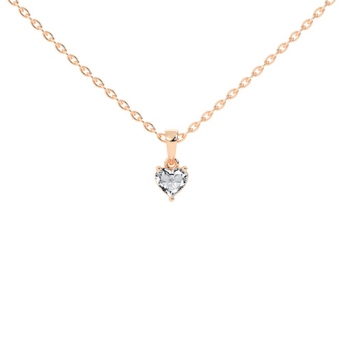 Shimmer heart cut solitaire lab diamond Pendant