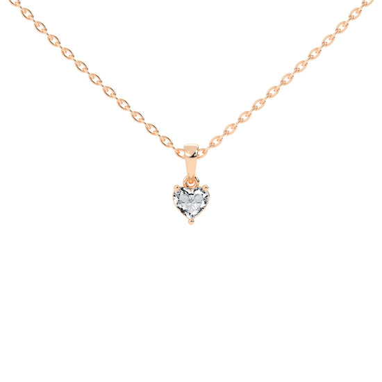 Shimmer heart cut solitaire lab diamond Pendant