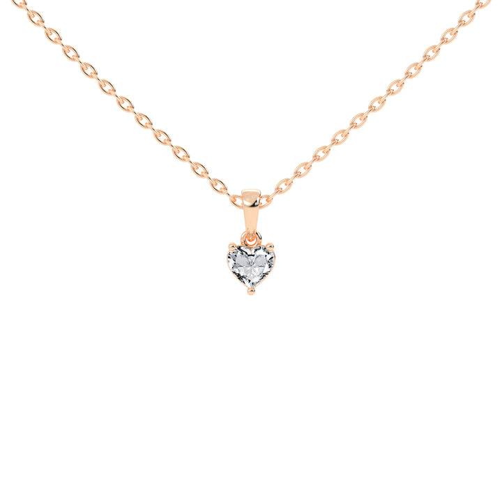 Shimmer heart cut solitaire lab diamond Pendant