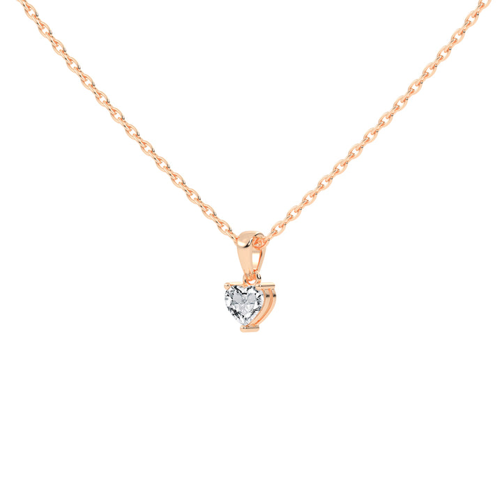 Shimmer heart cut solitaire lab diamond Pendant