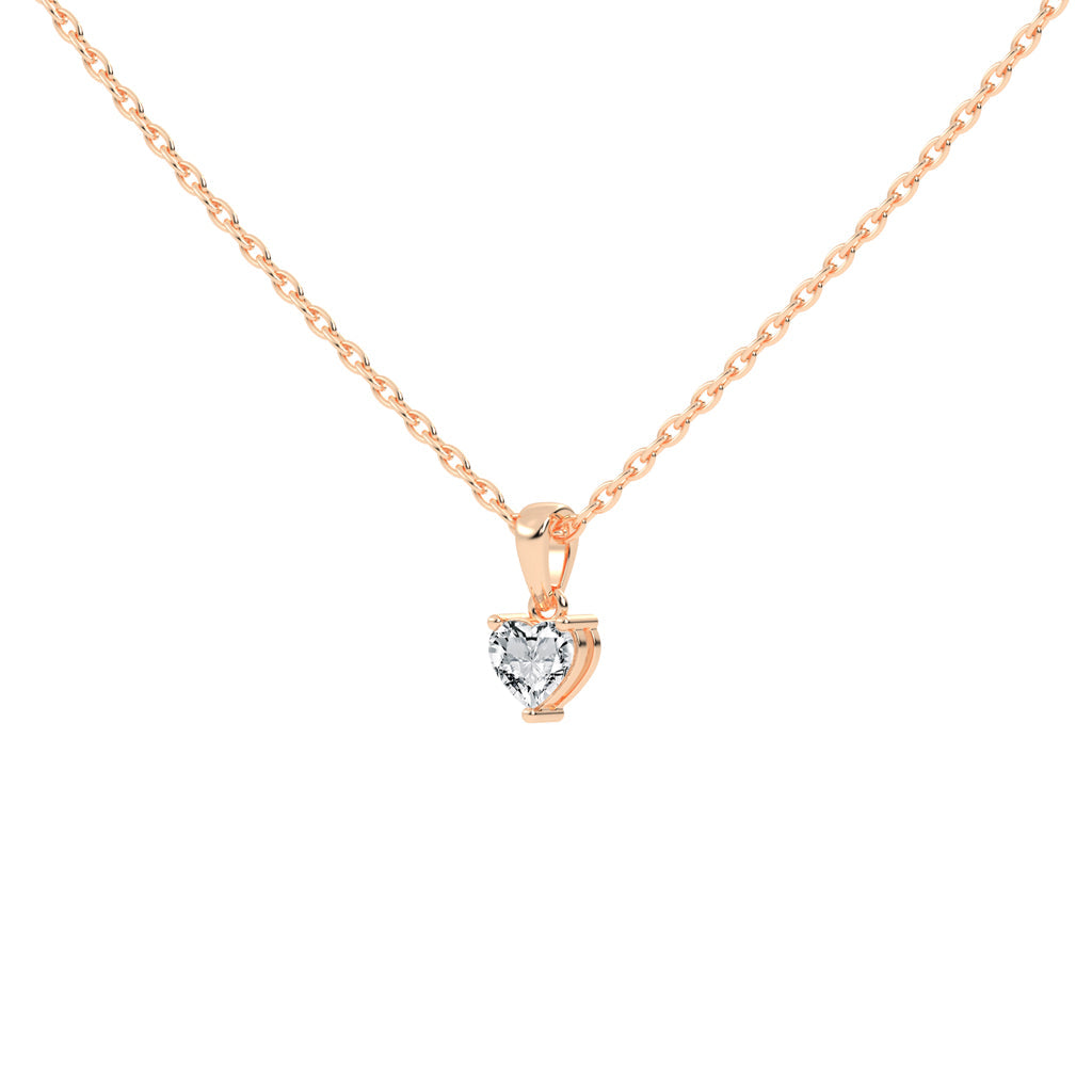 Shimmer heart cut solitaire lab diamond Pendant