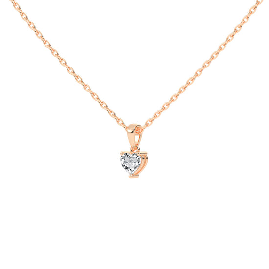 Shimmer heart cut solitaire lab diamond Pendant