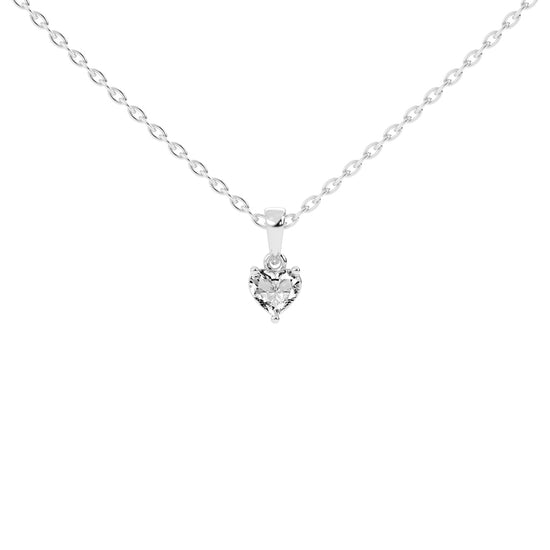 Shimmer heart cut solitaire lab diamond Pendant