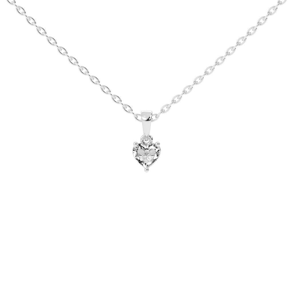 Shimmer heart cut solitaire lab diamond Pendant