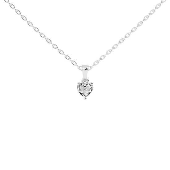 Shimmer heart cut solitaire lab diamond Pendant
