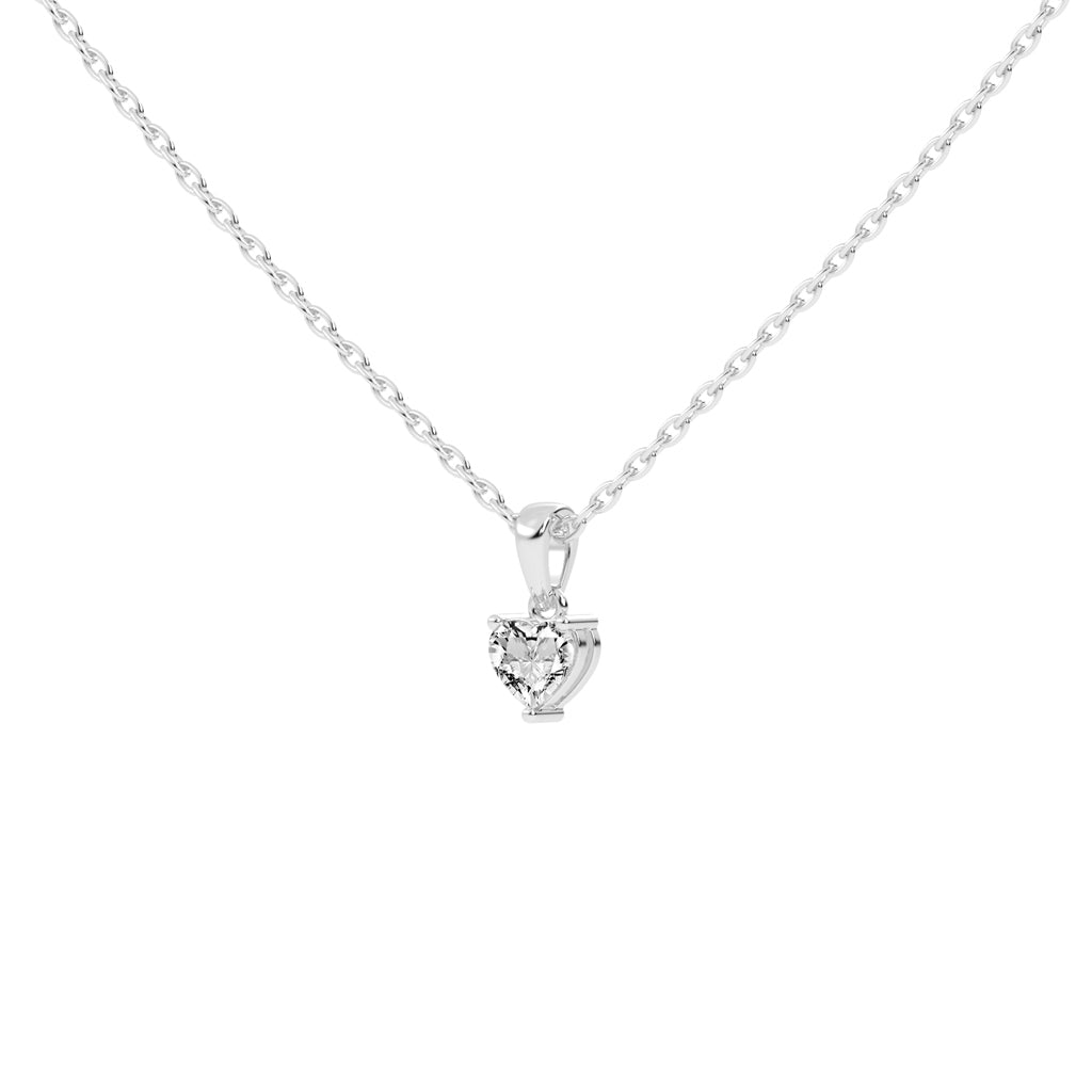 Shimmer heart cut solitaire lab diamond Pendant