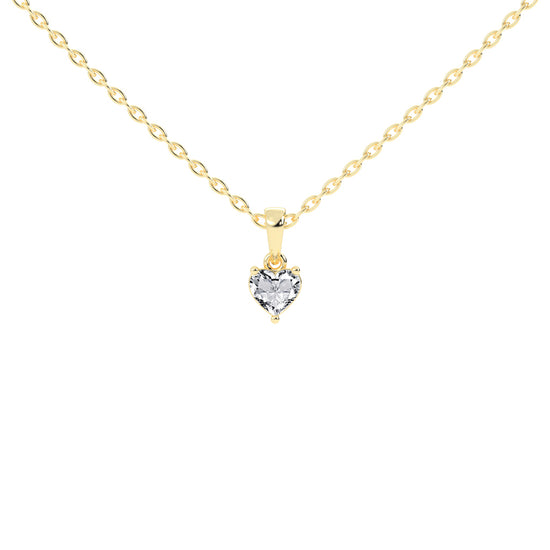 Shimmer heart cut solitaire lab diamond Pendant