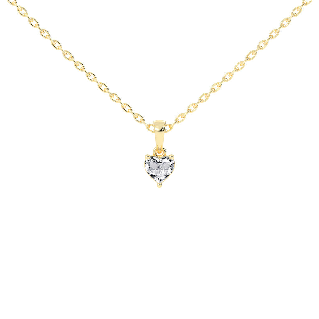Shimmer heart cut solitaire lab diamond Pendant