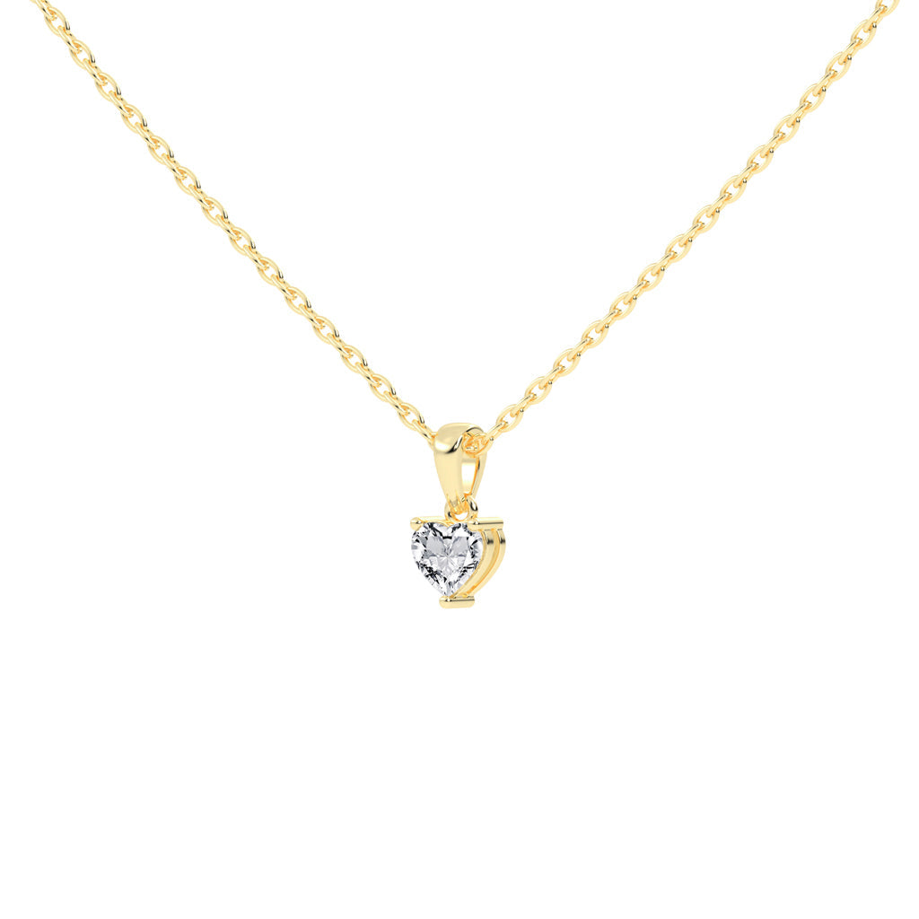 Shimmer heart cut solitaire lab diamond Pendant