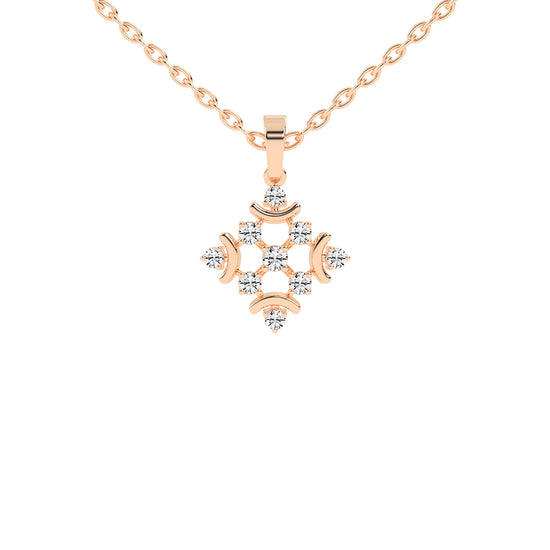 Adelina Snowflake round cut casual lab diamond Pendant