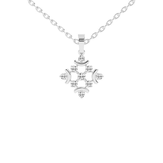 Adelina Snowflake round cut casual lab diamond Pendant