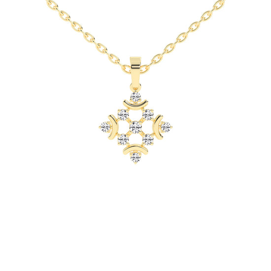 Adelina Snowflake round cut casual lab diamond Pendant